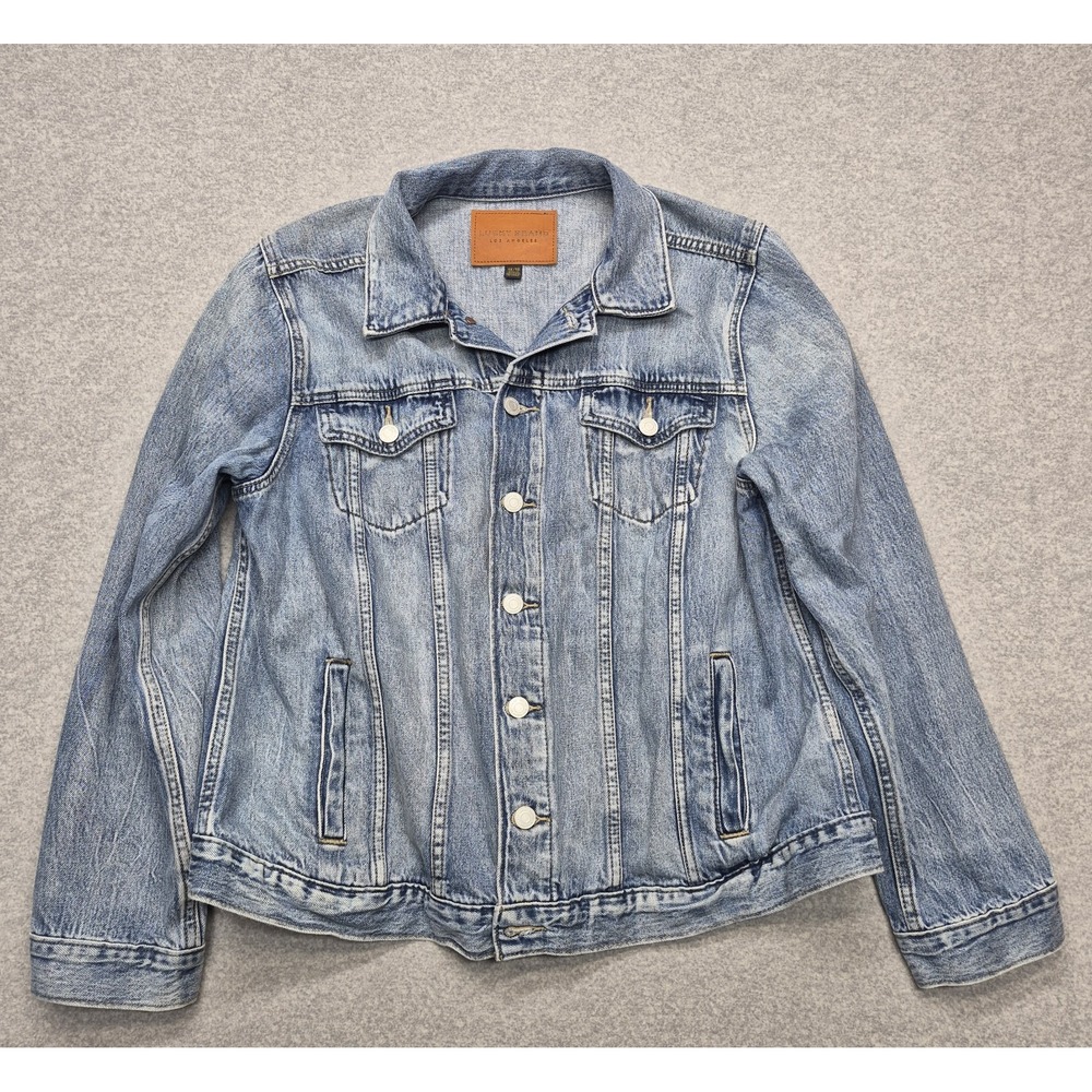 Lucky Brand Crystal Lake Denim Jacket Womens Plus Size 1X Faded Light Wash Denim